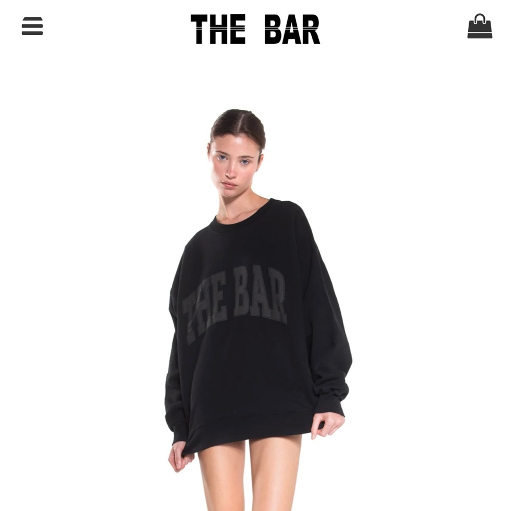 The Bar Varsity Sweatshirt Black on Black